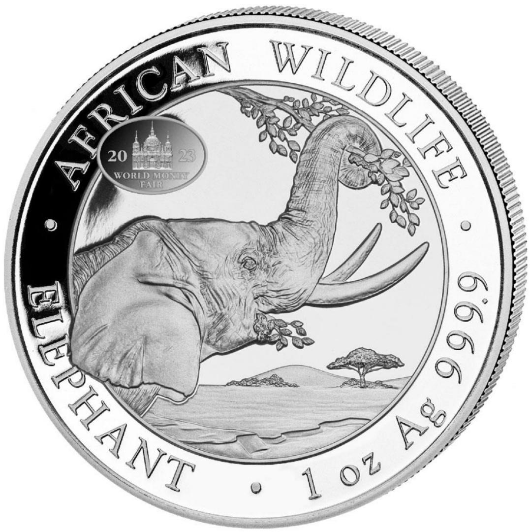 2023ソマリア「アフリカン・ワイルドライフ エレファント」1オンス純銀貨