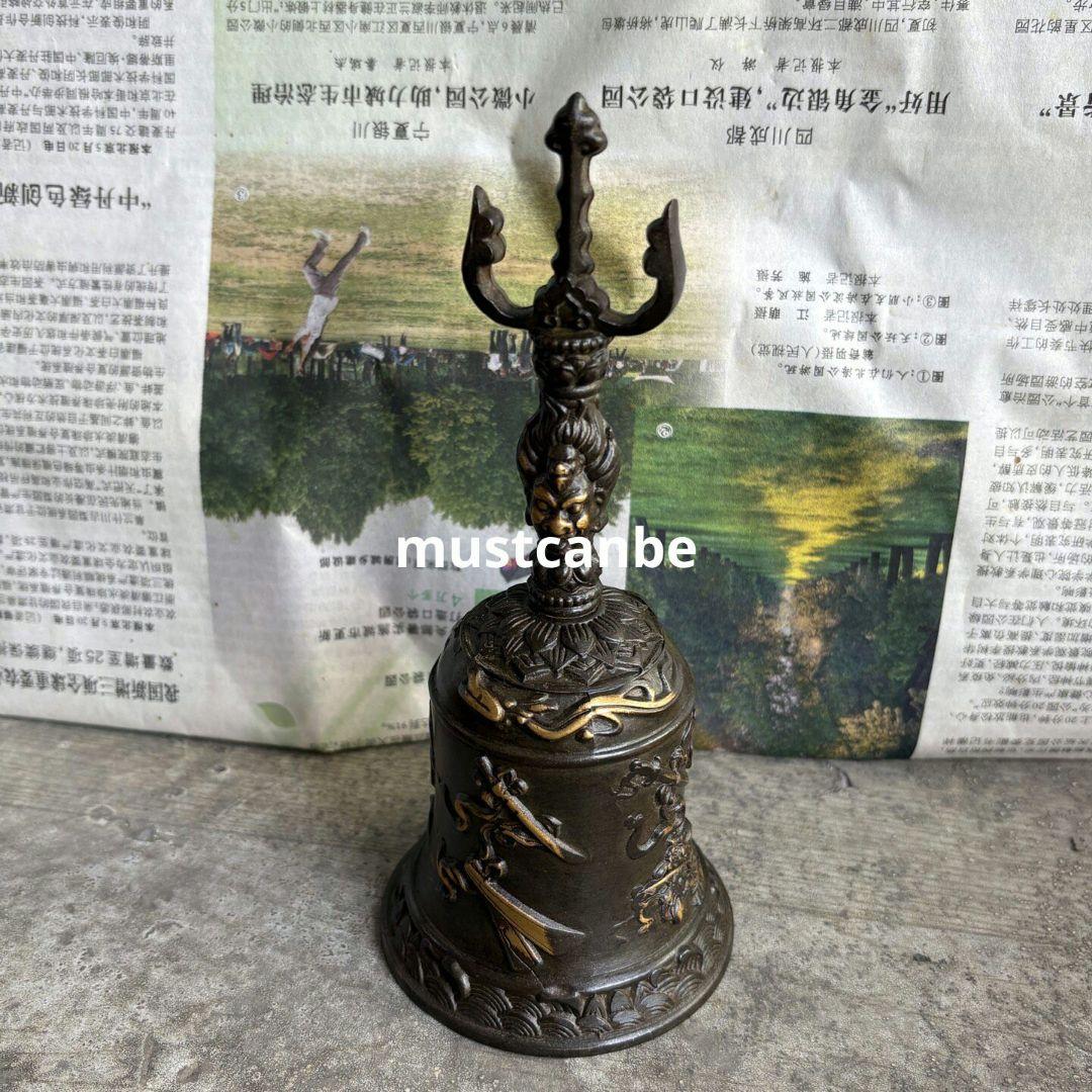 仏教法器 三清手揺鈴 法鈴 道鈴 金属工芸品