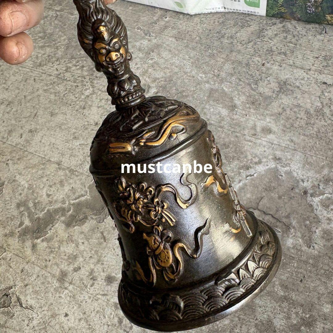 仏教法器 三清手揺鈴 法鈴 道鈴 金属工芸品