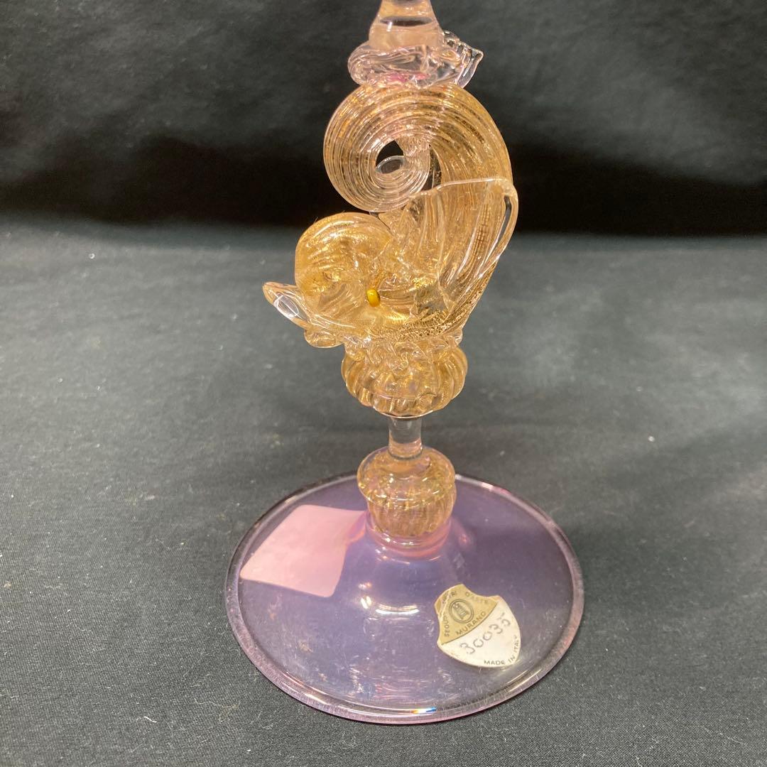 【美品】ムラーノガラス 燭台 キャンドルスタンド セグソー