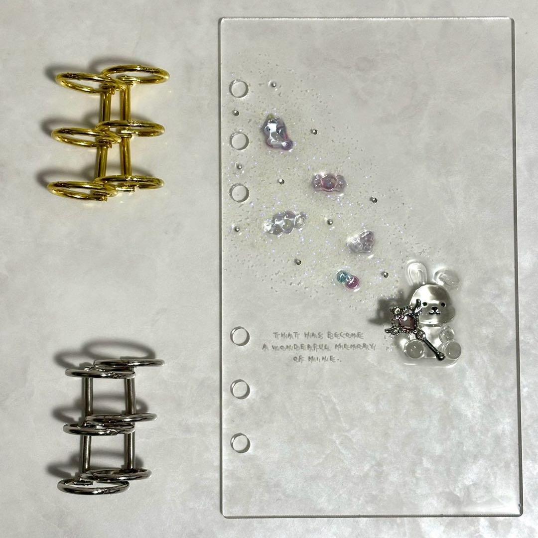 ✨うさ✨A6 アクリルレジンバインダー　リング付き×2セット