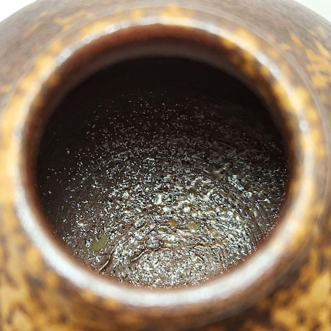 Y3483-5 備前焼 木村陶峰 茄子茶入 共箱・仕覆　　#13