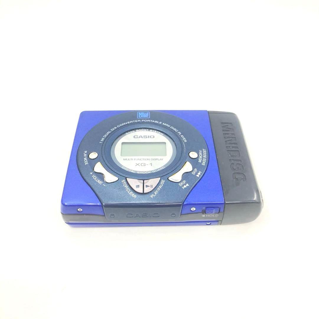 CASIO XG-1 ポータブルMDプレーヤー 本体 青 MDプレーヤー