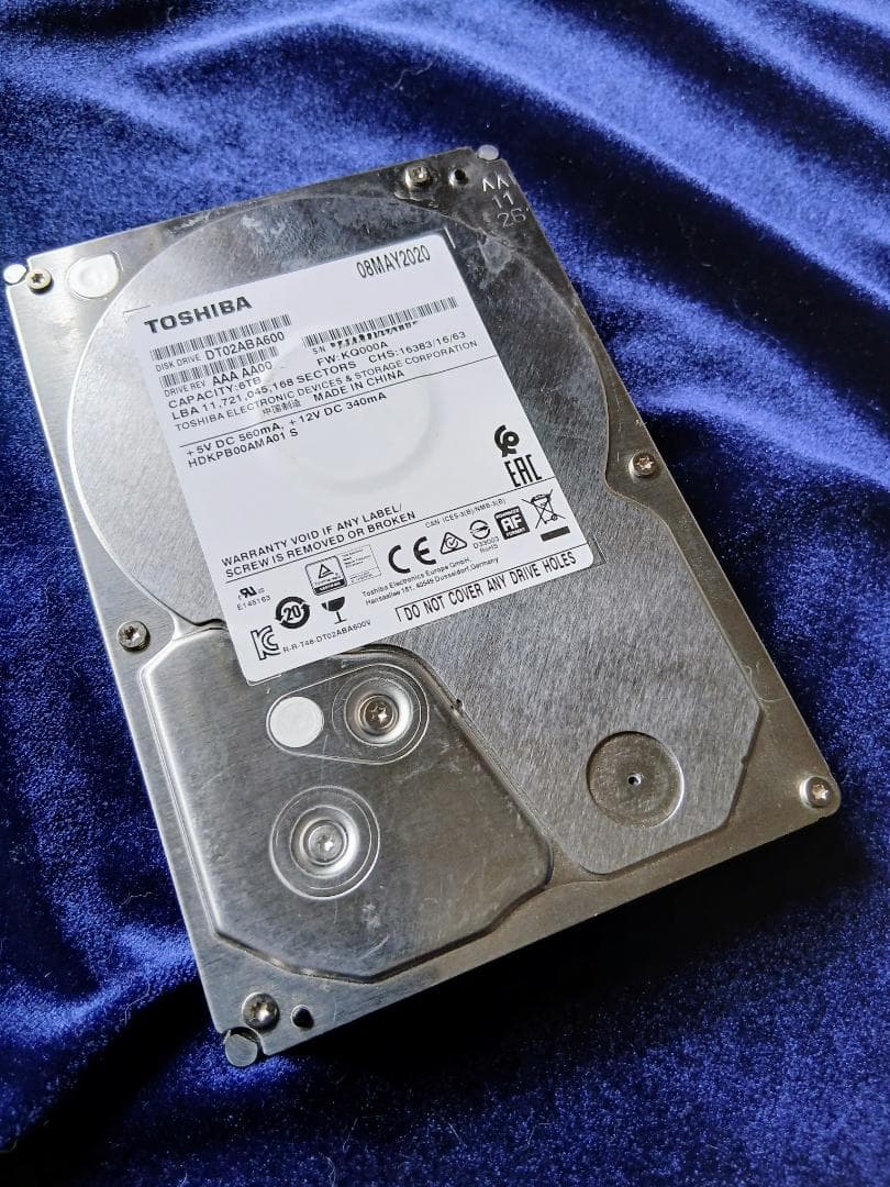 東芝 DT02ABA600 6TB HDD 電源投入19回