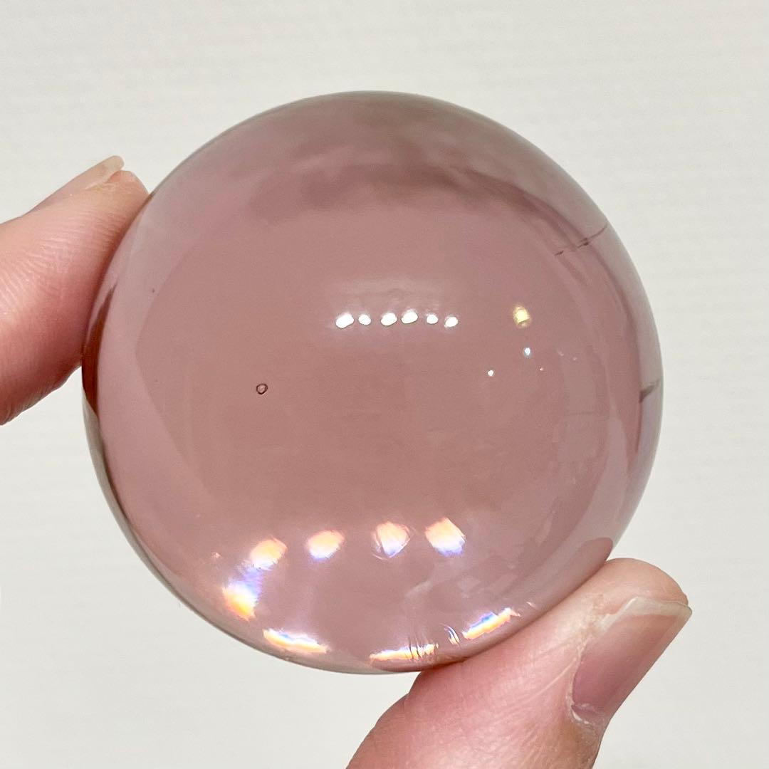 希少　ウランガラス　球体　ピンク色