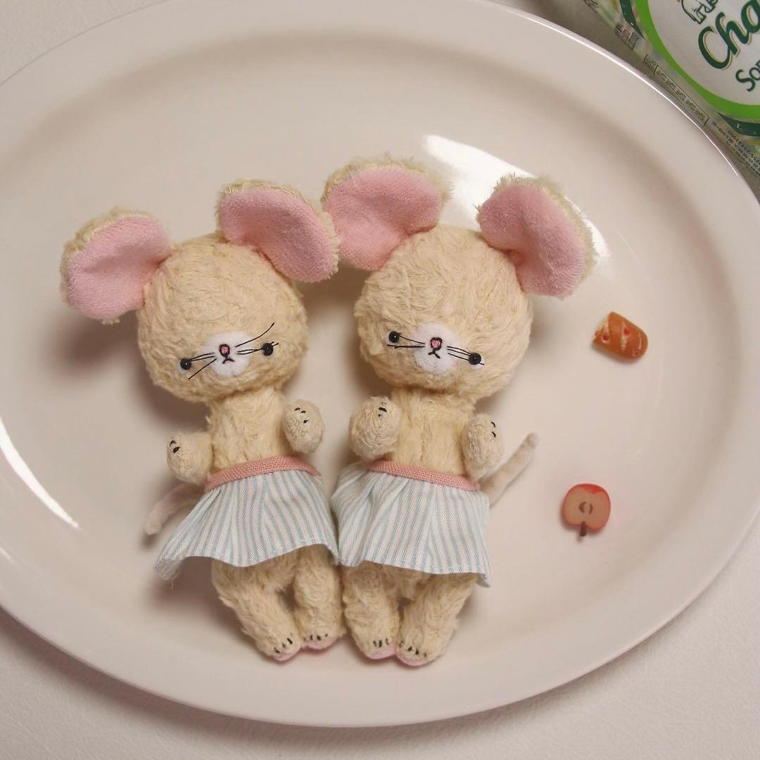 チーズ仔鼠 アーティストベア 海外作家様 ハンドメイド ぬいぐるみ マウス