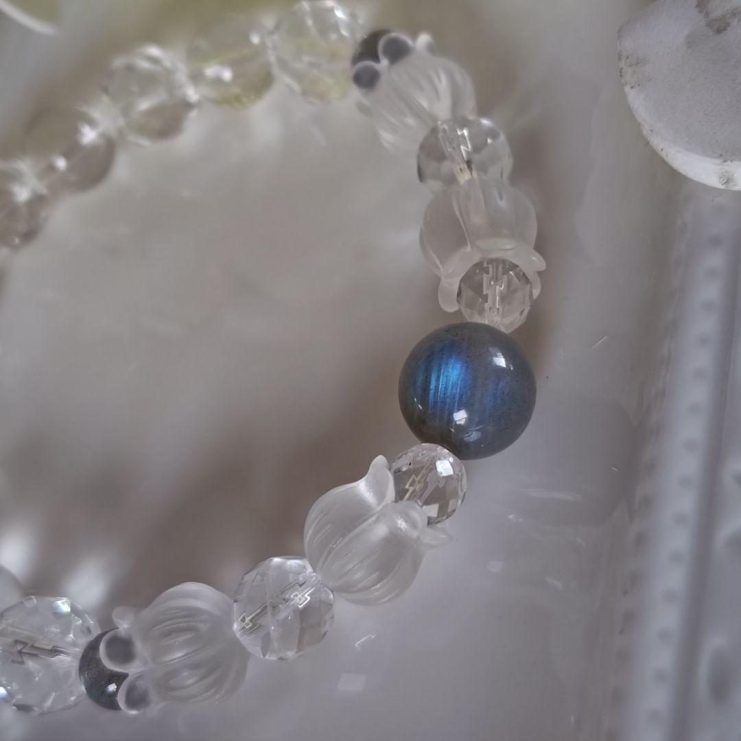 新作♡ラブラドライト✩水晶すずらん✩水晶