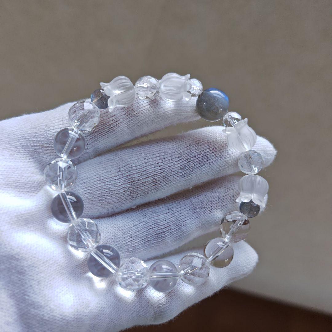 新作♡ラブラドライト✩水晶すずらん✩水晶