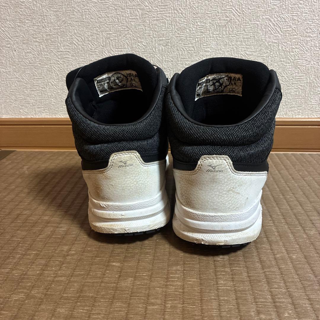 Mizuno 安全靴 ハイカット 黒/白
