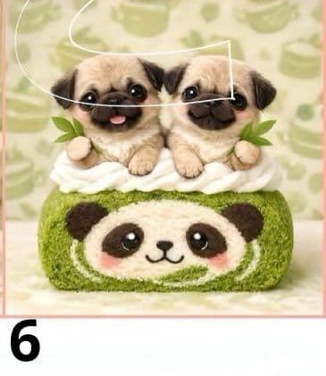 オーダーページ　ハンカチ　120 抹茶ロールケーキわんこ柄ハンドメイド2/19