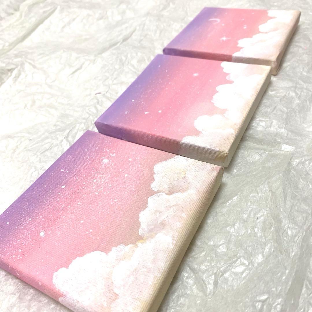 絵画　アクリル画　夢色の空 インテリア　アート