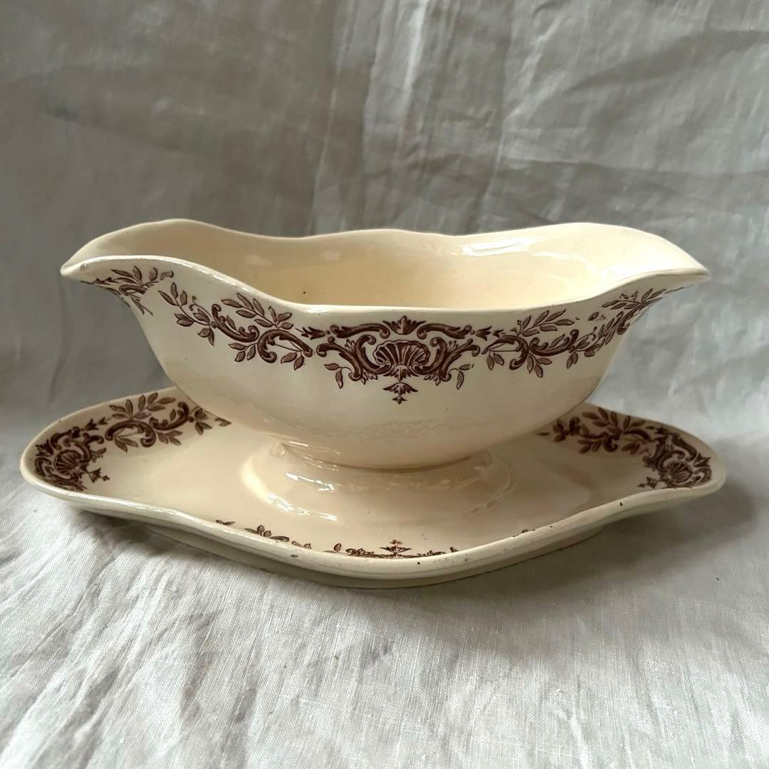 【金継ぎ用】ロンシャン Regent ソーシエール 茶色 フランスアンティーク