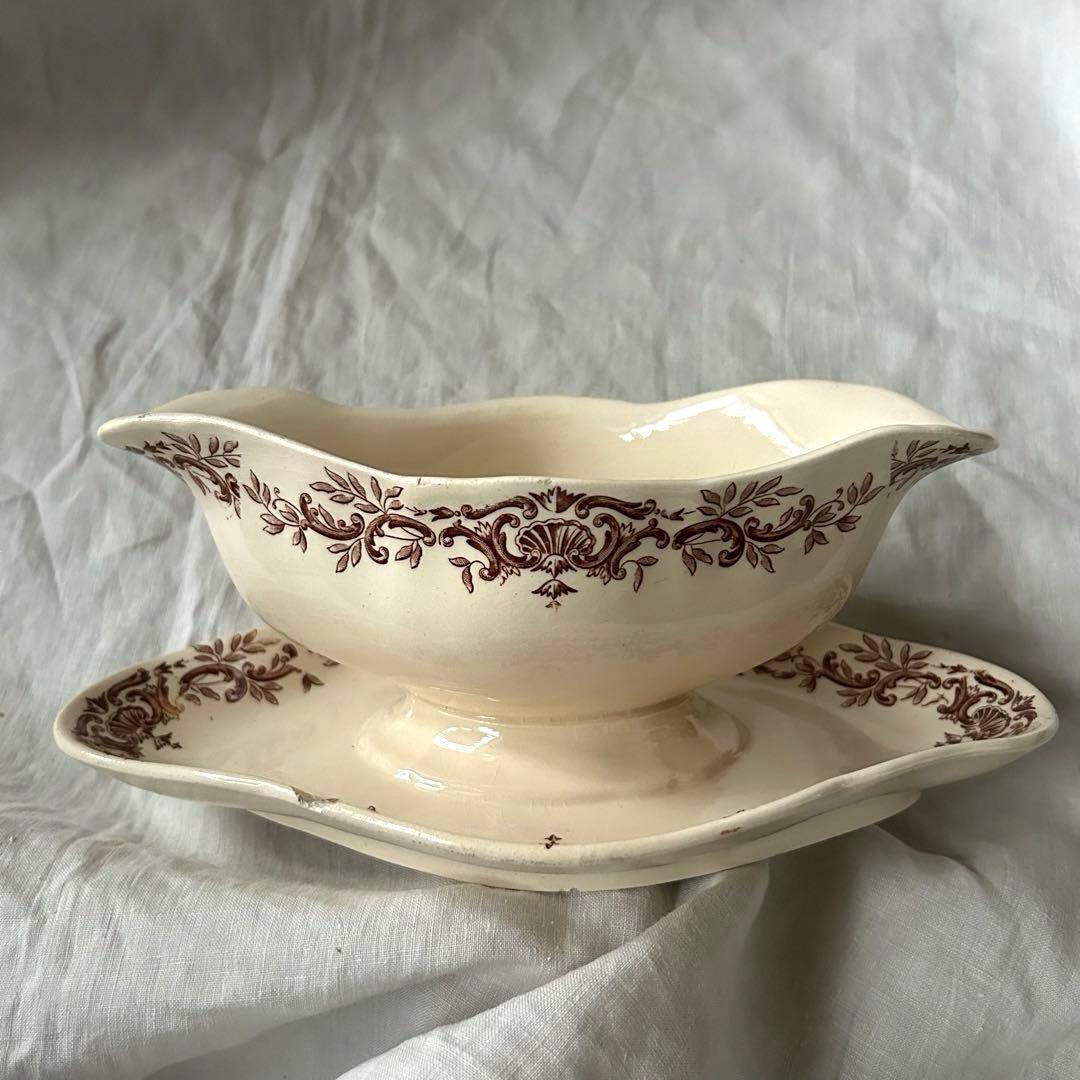 【金継ぎ用】ロンシャン Regent ソーシエール 茶色 フランスアンティーク