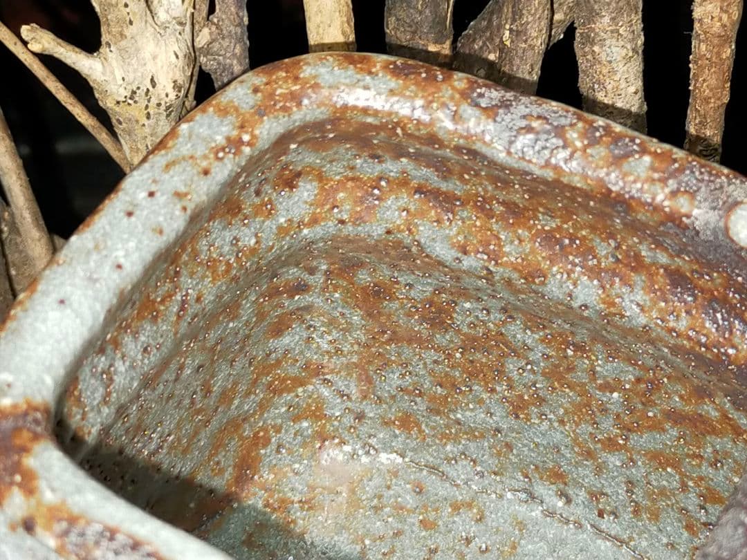 ♥長谷川青峯♥　火入　♥鼠志野♥　共箱付き　志野　湯飲み　湯呑み　骨董　古玩