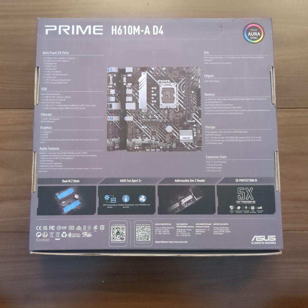 ASUS PRIME H610M-A D4（第14世代対応）