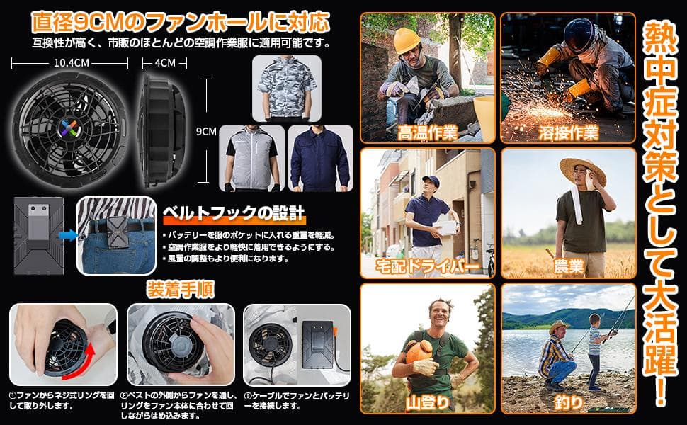 【M2762-91-68】空調作業服用 ファンバッテリー　セット　42V