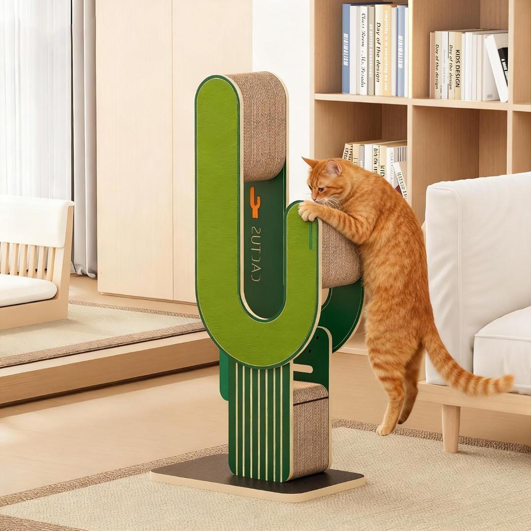 猫 爪とぎ キャットタワー サボテン型 高さ104cm 段ボール 猫用