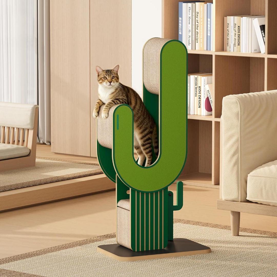 猫 爪とぎ キャットタワー サボテン型 高さ104cm 段ボール 猫用