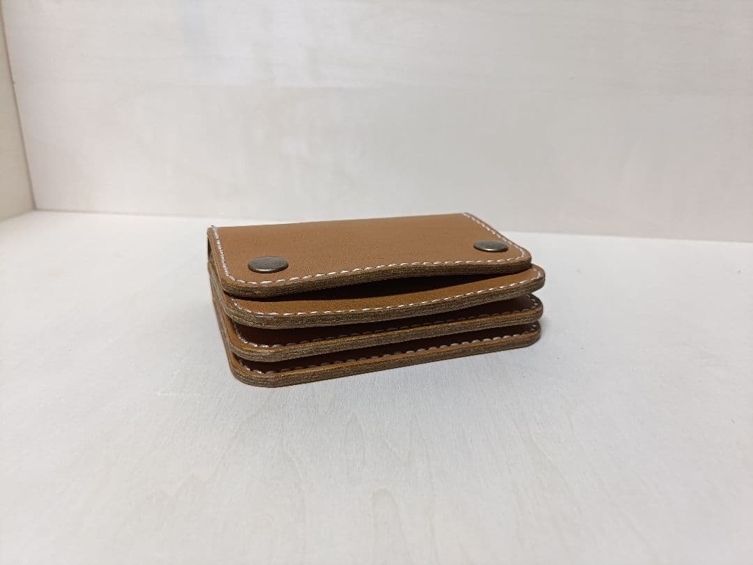 本革 ハンドメイド ミニ財布 コンパクトウォレット ケース付き