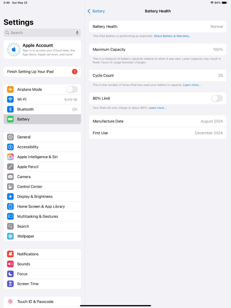 【美品】iPad Air M2 13インチ 256GB パープル
