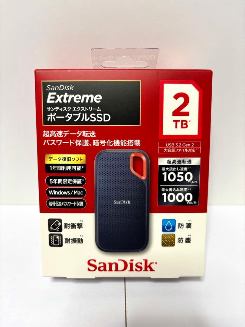 【あき】SanDisk Extreme 2TB ポータブルSSD ブラック