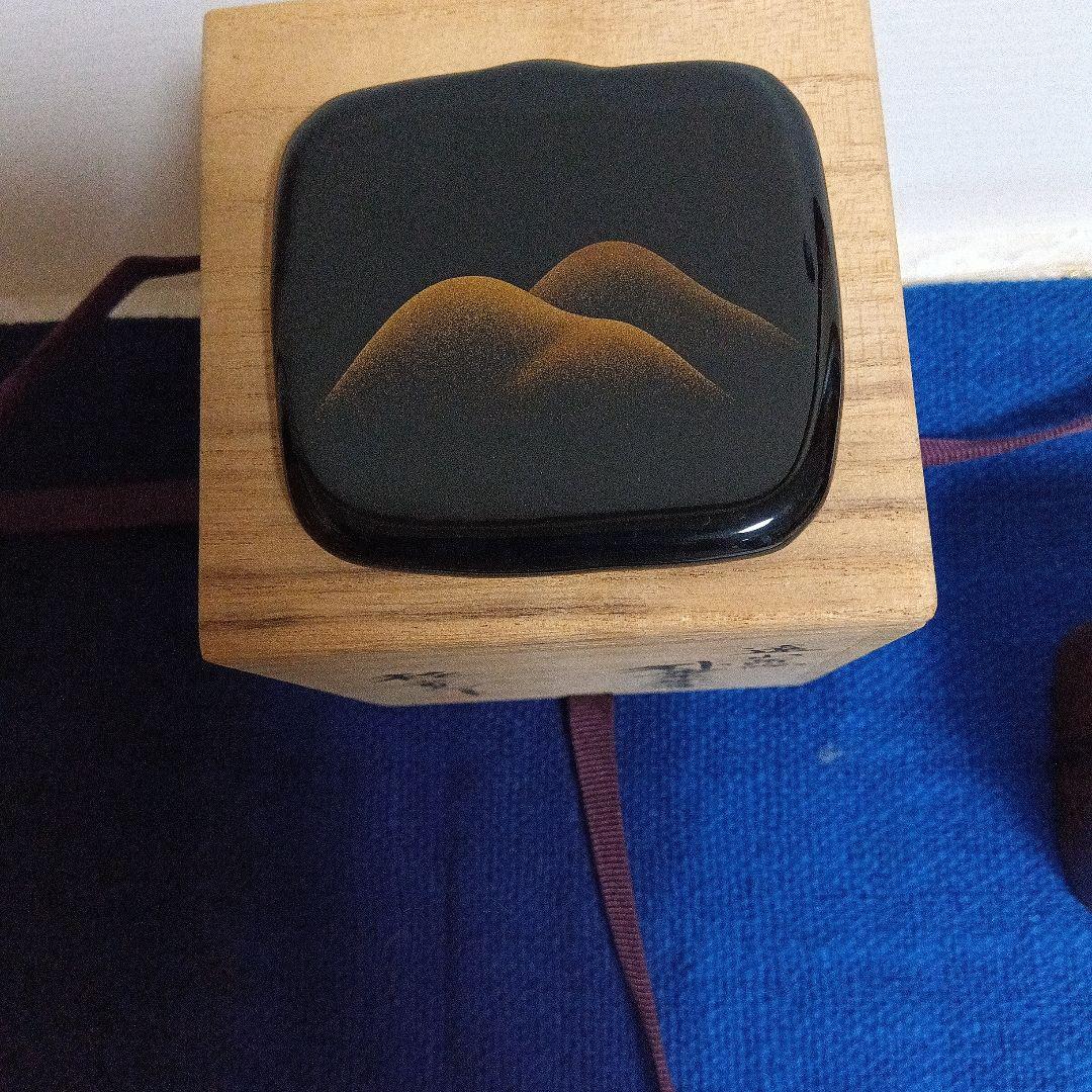 茶道具 桂寛作 朴葉茶器 遠山蒔絵 共箱付き 漆器 棗