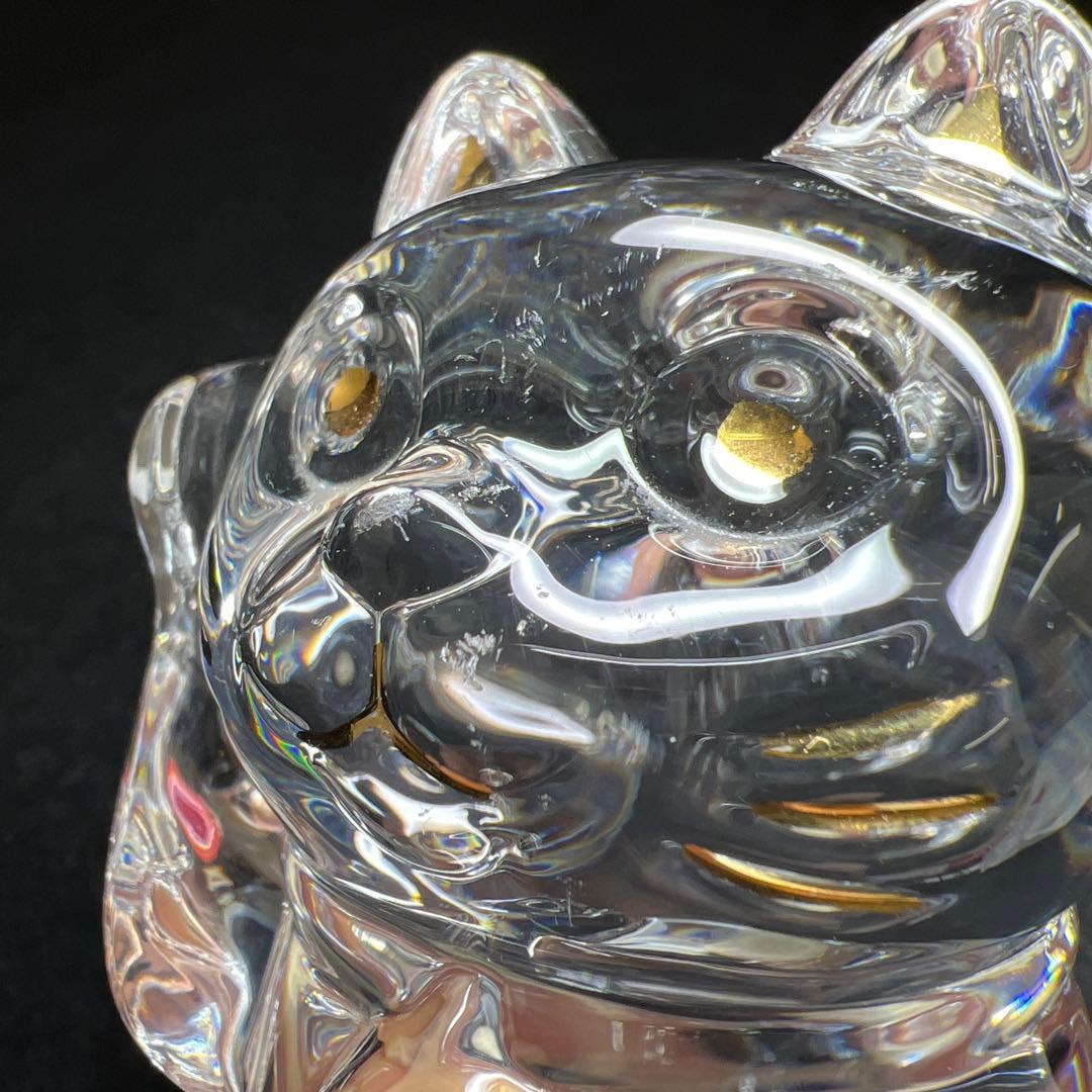 バカラ　招き猫　箱付　高さ約10.5㎝　東Y8-0327☆1Fトヒニ