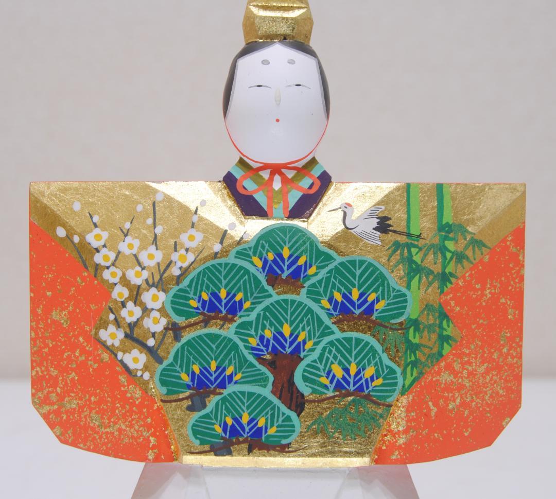 奈良 南都 一刀彫 川口神泉 「 雛 」２０.５ｃｍ 立雛 雛人形 ひな人形