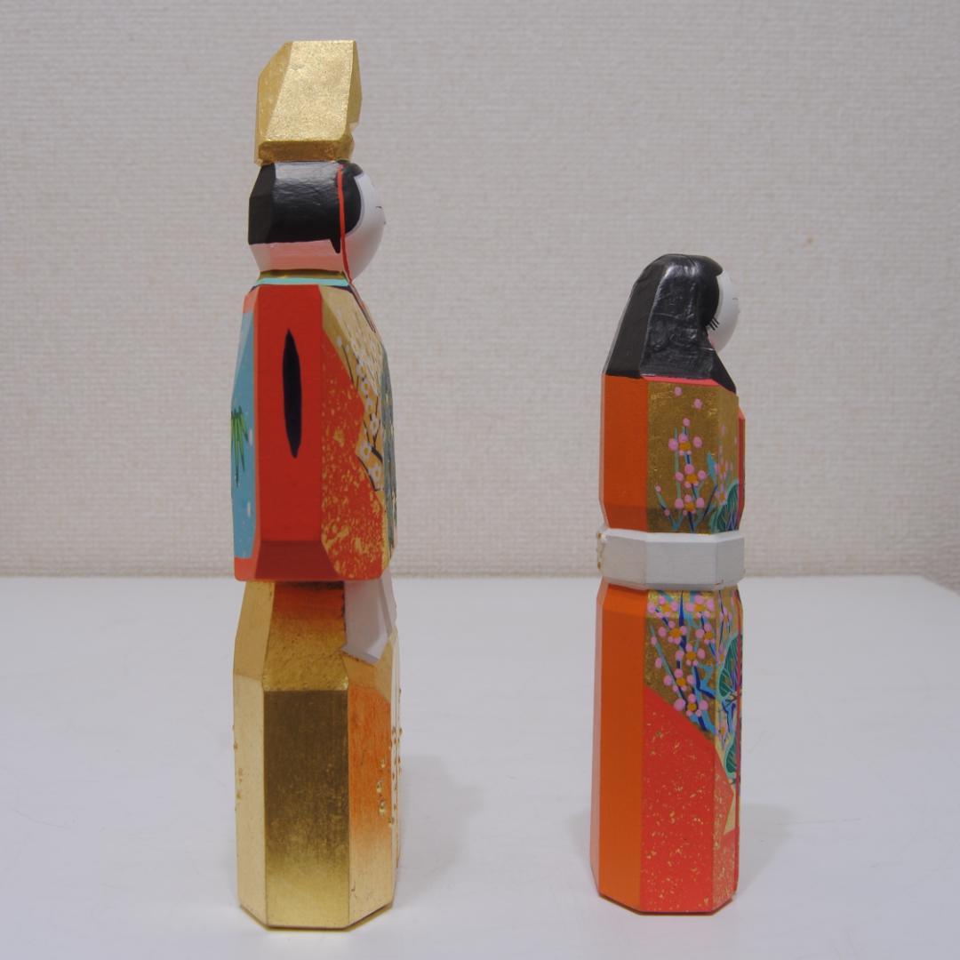 奈良 南都 一刀彫 川口神泉 「 雛 」２０.５ｃｍ 立雛 雛人形 ひな人形