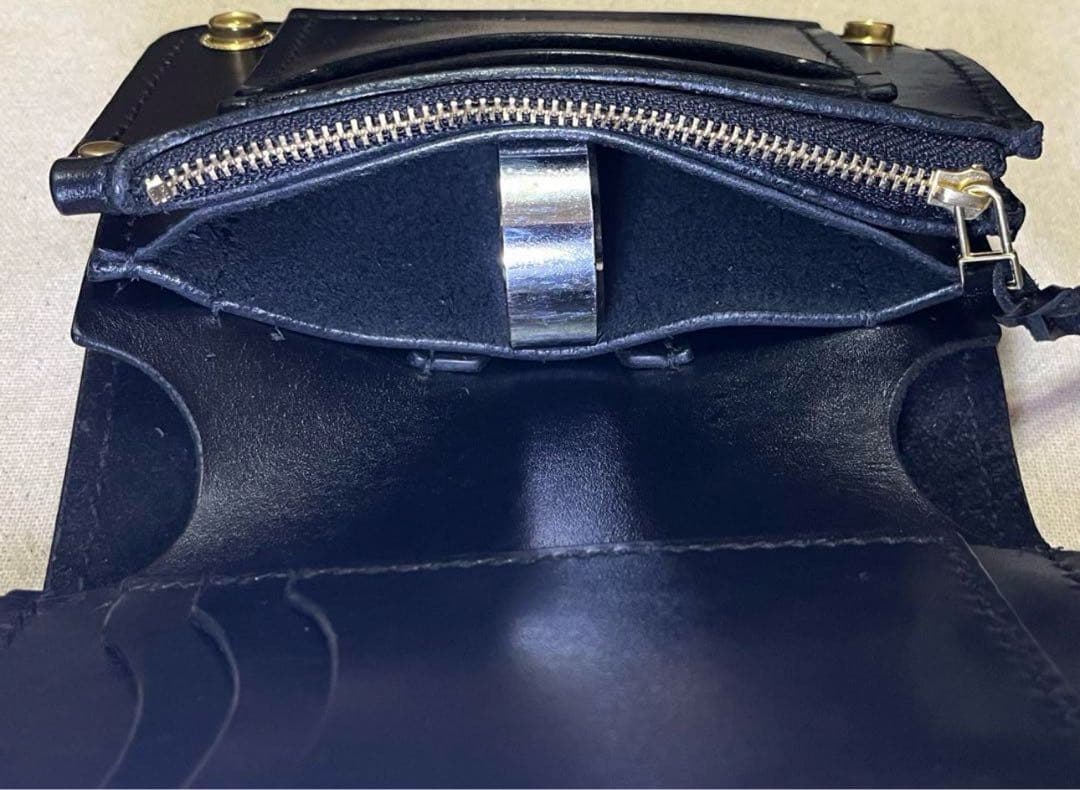 ミドルトラッカーウォレット ギターピックポケット付き ヘビ型押し 姫路レザー