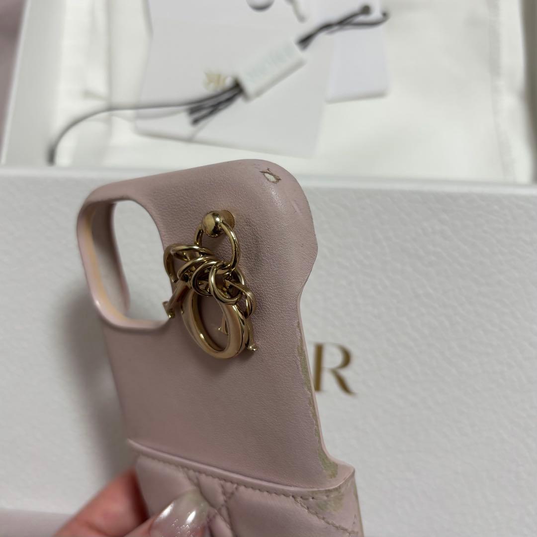 Lady Dior ピンクレザー iPhone15ケース