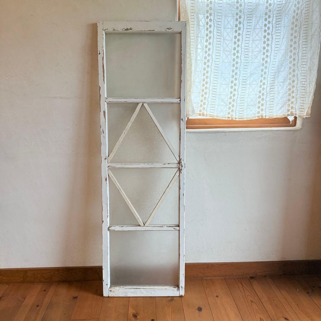 窓枠 木枠 建具 ガラス戸 すりガラス 古道具 DIY シャビー
