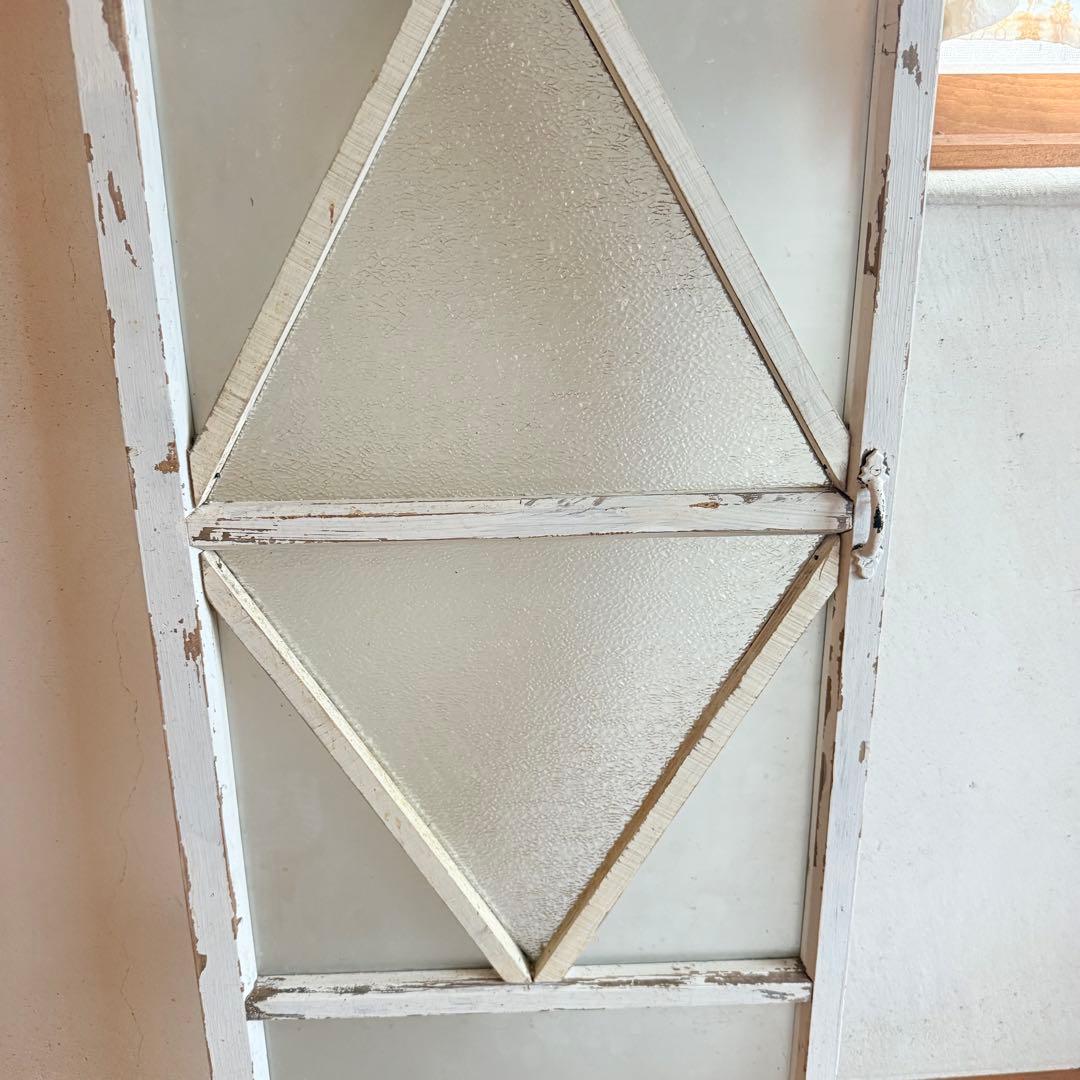 窓枠 木枠 建具 ガラス戸 すりガラス 古道具 DIY シャビー