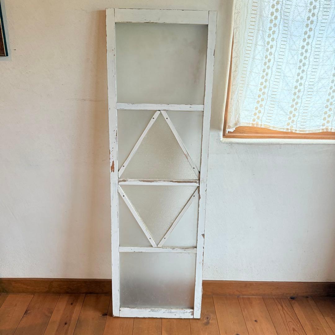 窓枠 木枠 建具 ガラス戸 すりガラス 古道具 DIY シャビー
