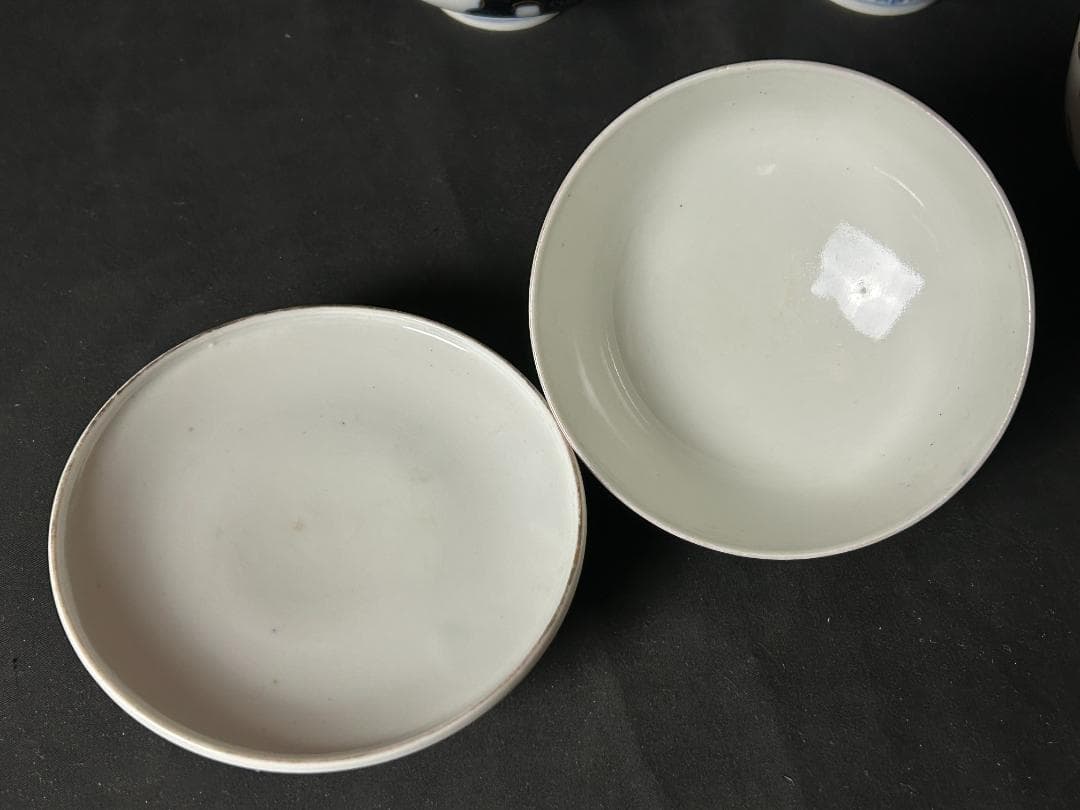 古伊万里 染錦 金彩 花蝶図 蒸茶碗 5客 江戸後期 67