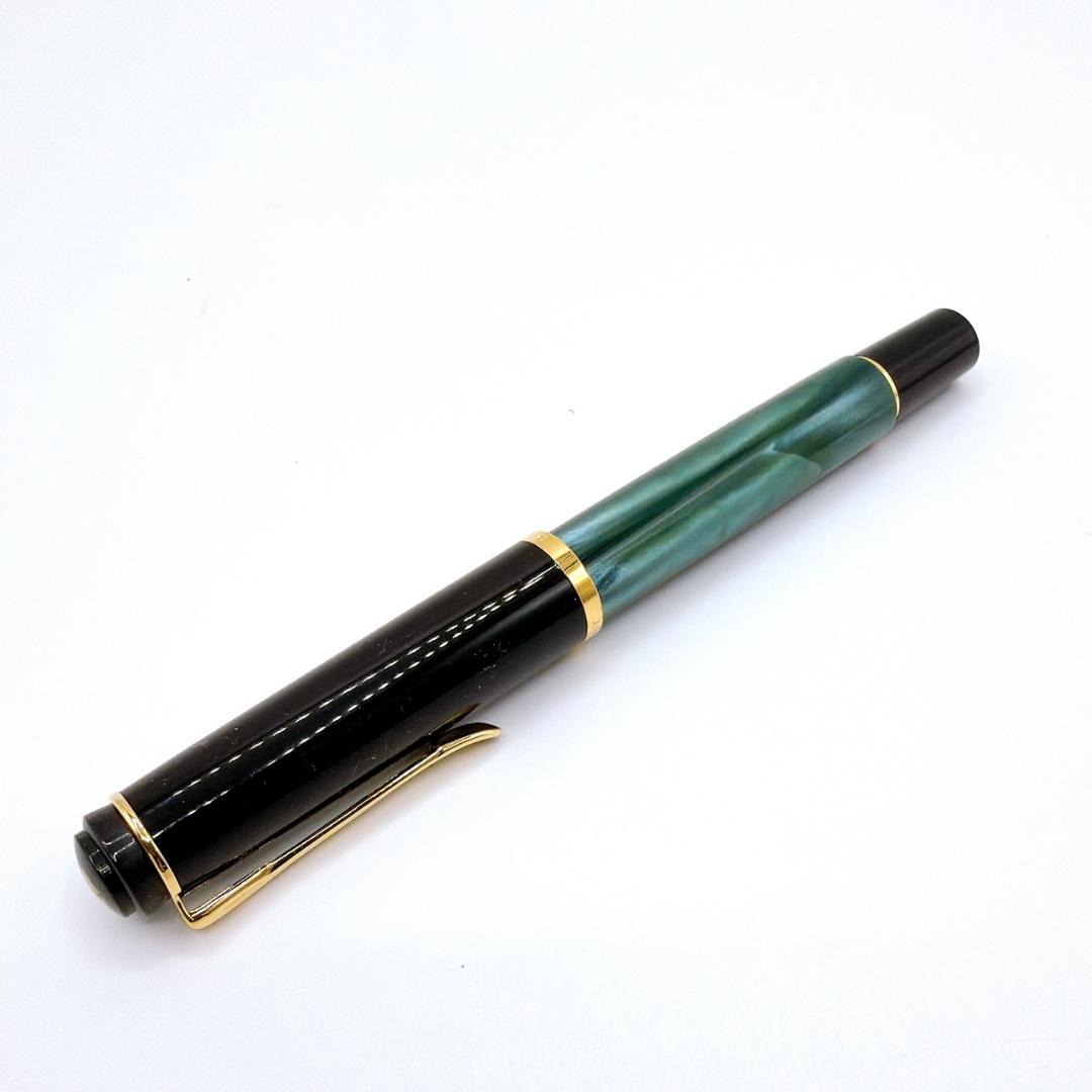 Pelikan ペリカン スーベレーン 万年筆 F 細字 緑縞 ピストン 美品