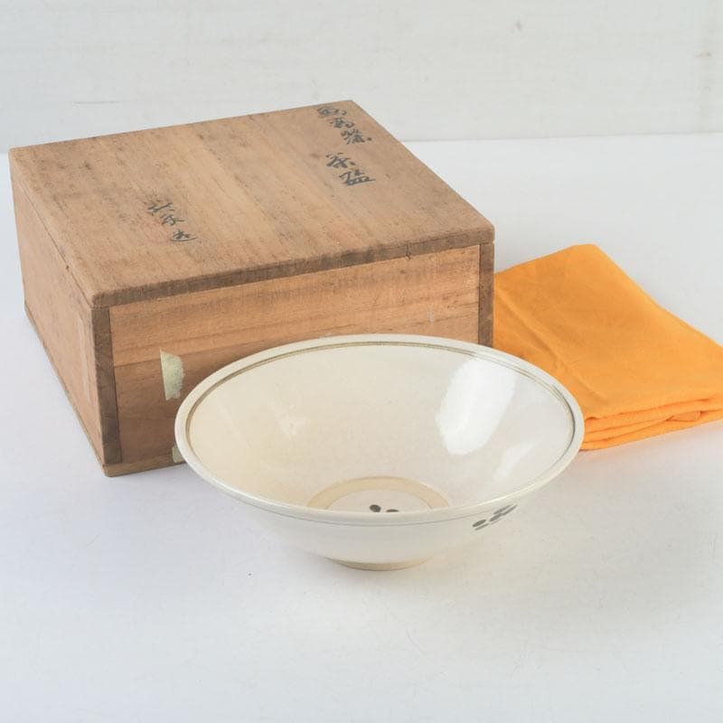 茶道具　平安　三浦竹泉造　絵高麗茶碗　共布共箱　C　A9