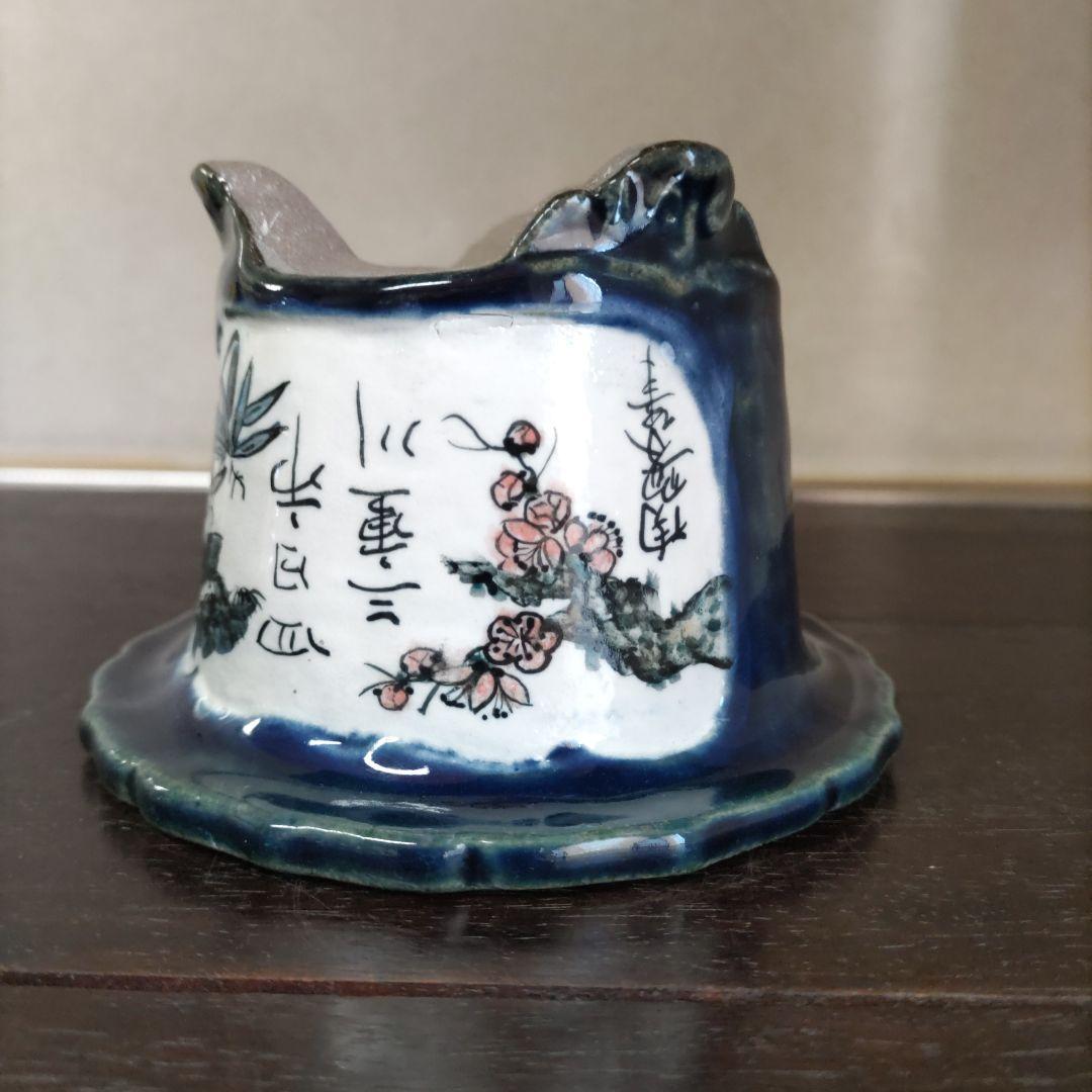陶翠、落款、絵付け鉢、盆栽鉢、小品盆栽　山野草、植木鉢、東海道53次、
