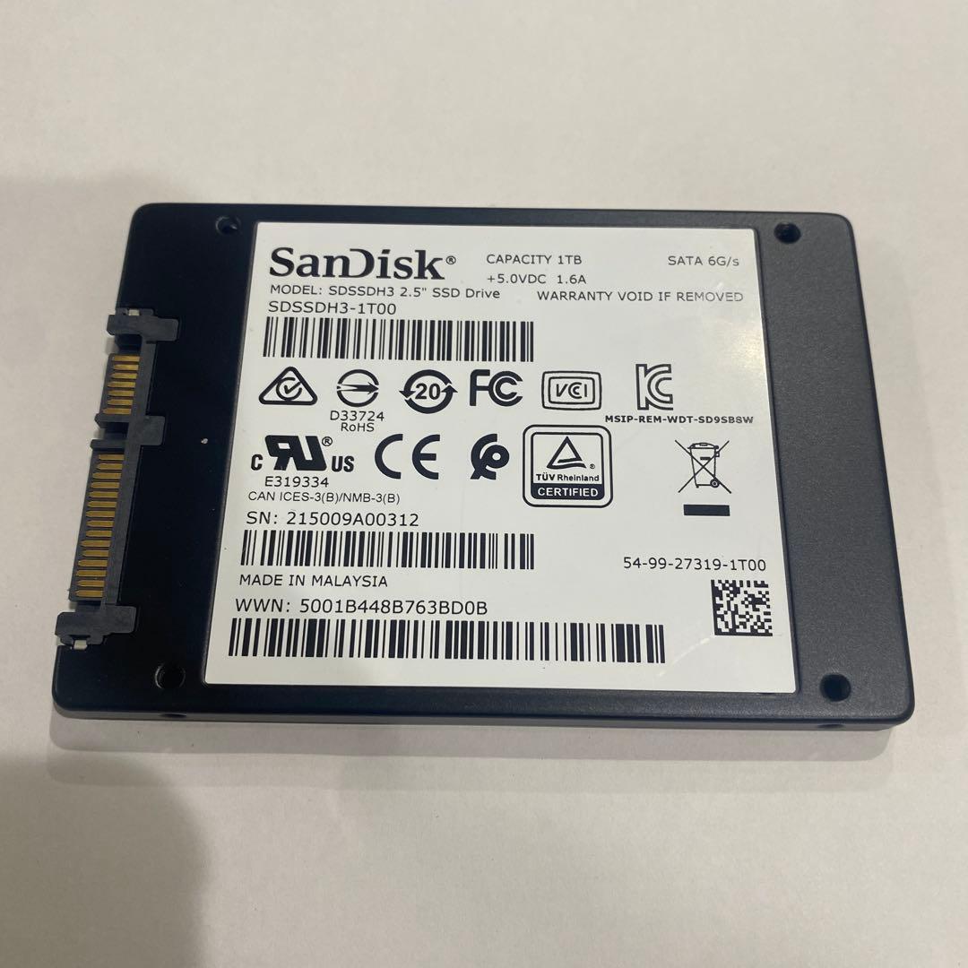 SanDisk 1TB 2.5インチ 3D SSD 正常動作品