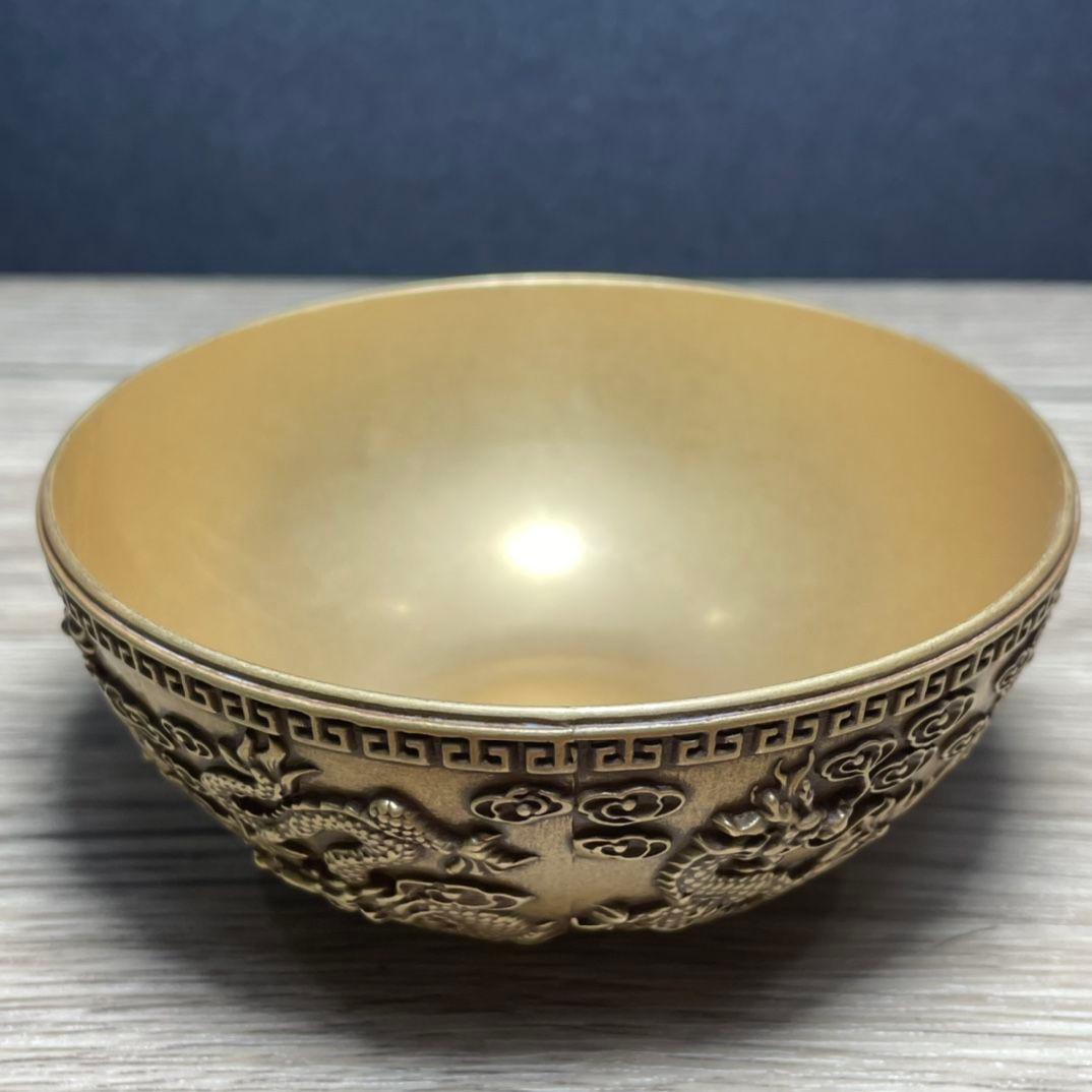 銅 細工 銅碗 龍碗 茶碗 装飾品 工芸品 美術品 置物