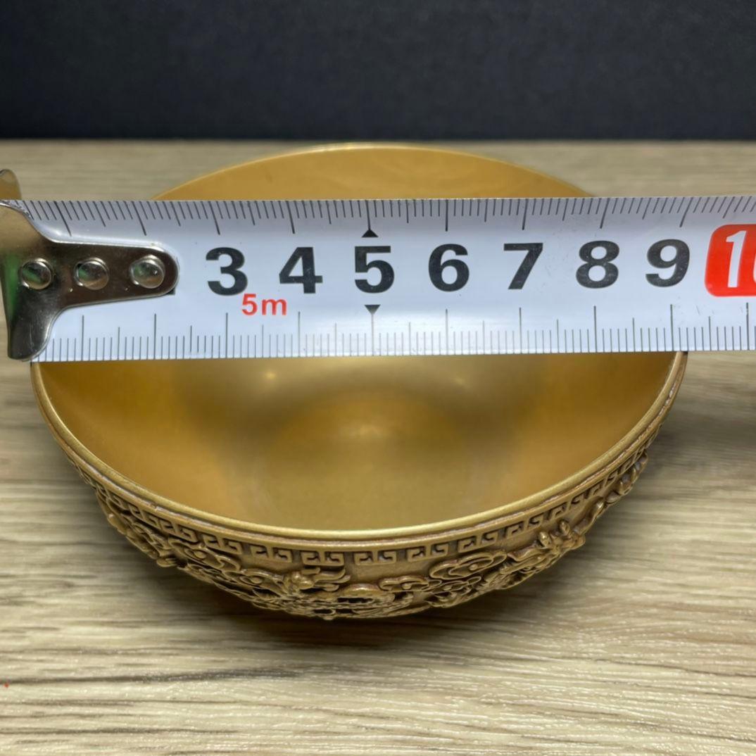 銅 細工 銅碗 龍碗 茶碗 装飾品 工芸品 美術品 置物