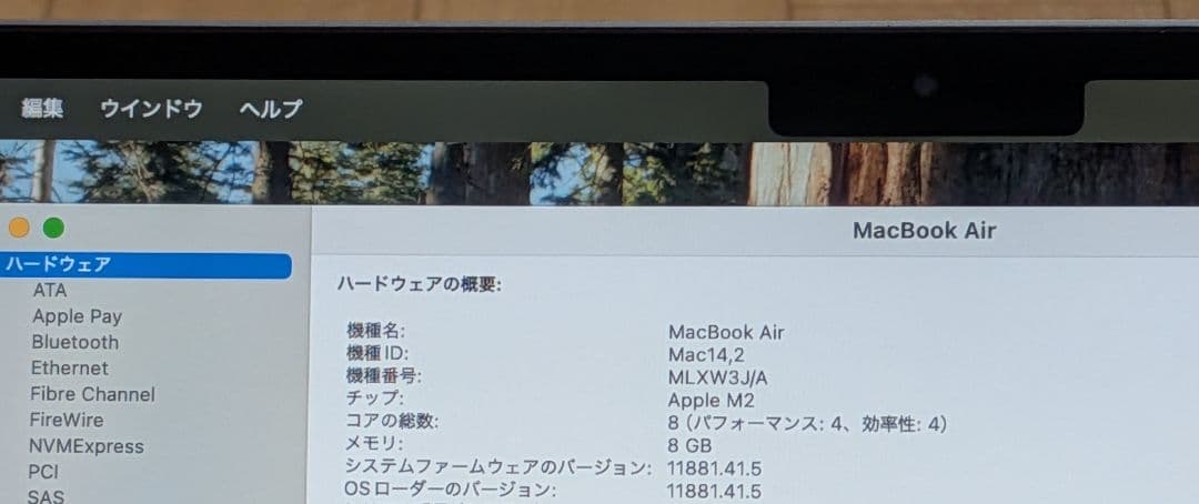 MacBook本体 Apple MacBook Air (M2, 8GB)