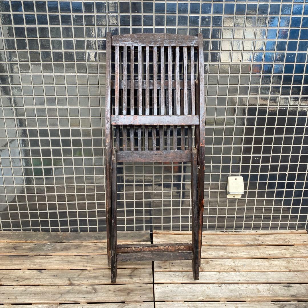 A ヴィンテージ フォールディング ガーデンチェア 折りたたみ 家具 椅子