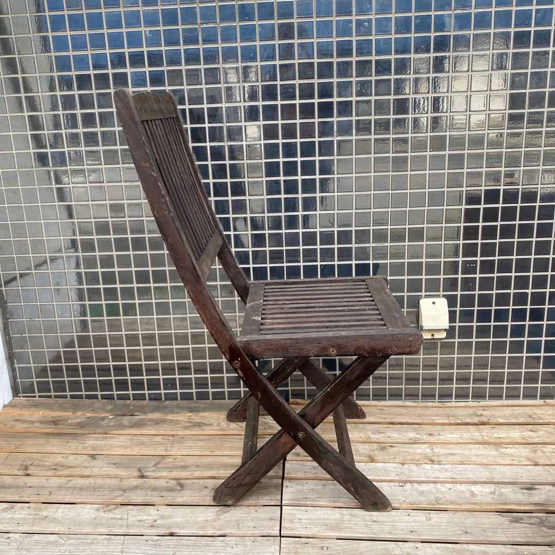 A ヴィンテージ フォールディング ガーデンチェア 折りたたみ 家具 椅子