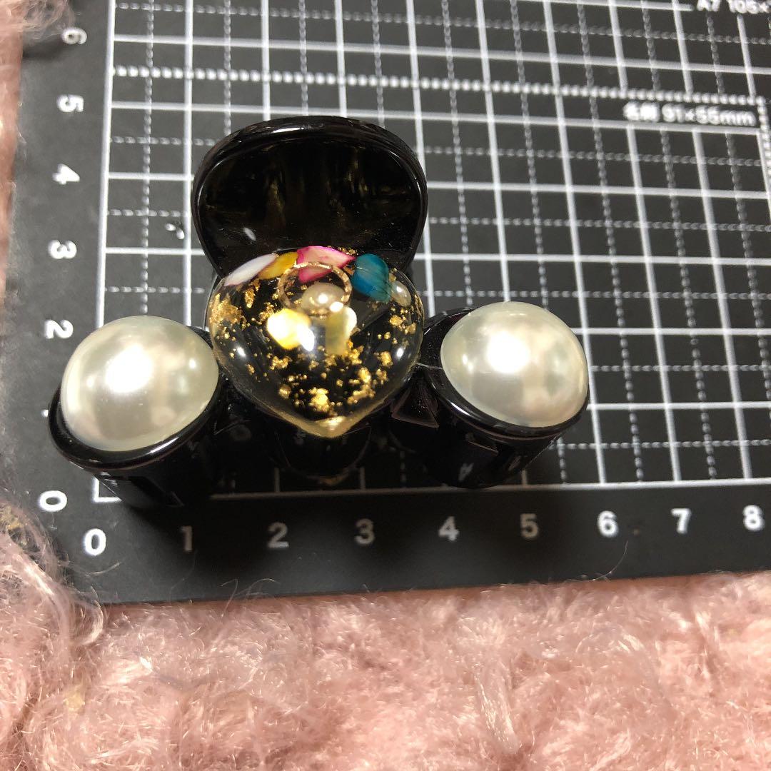 +❥❥厳選クリップコーナー115キラキラパール付ハートのバンズクリップ4.5cm