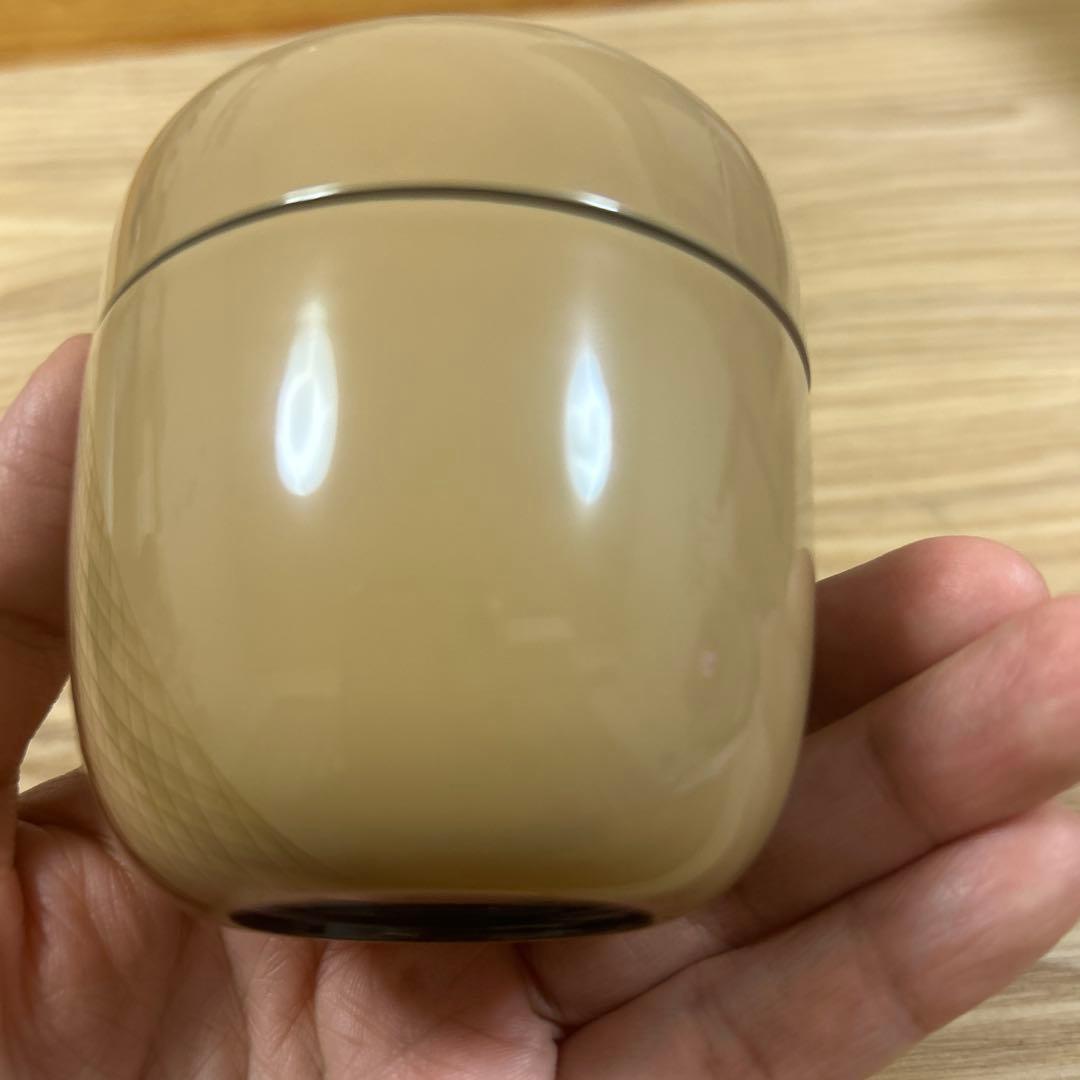 茶道具 茶器 白塗 干網蒔絵 中棗 泉帆　漆器 抹茶 棗 共箱