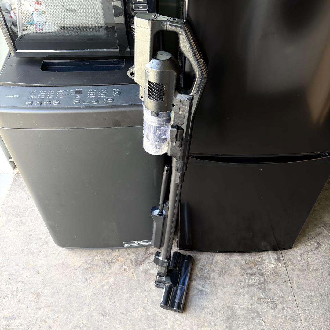 運搬取付無料！ブラック純正IRIS冷蔵庫洗濯機・レンジ掃除機＋炊飯器5点セット！