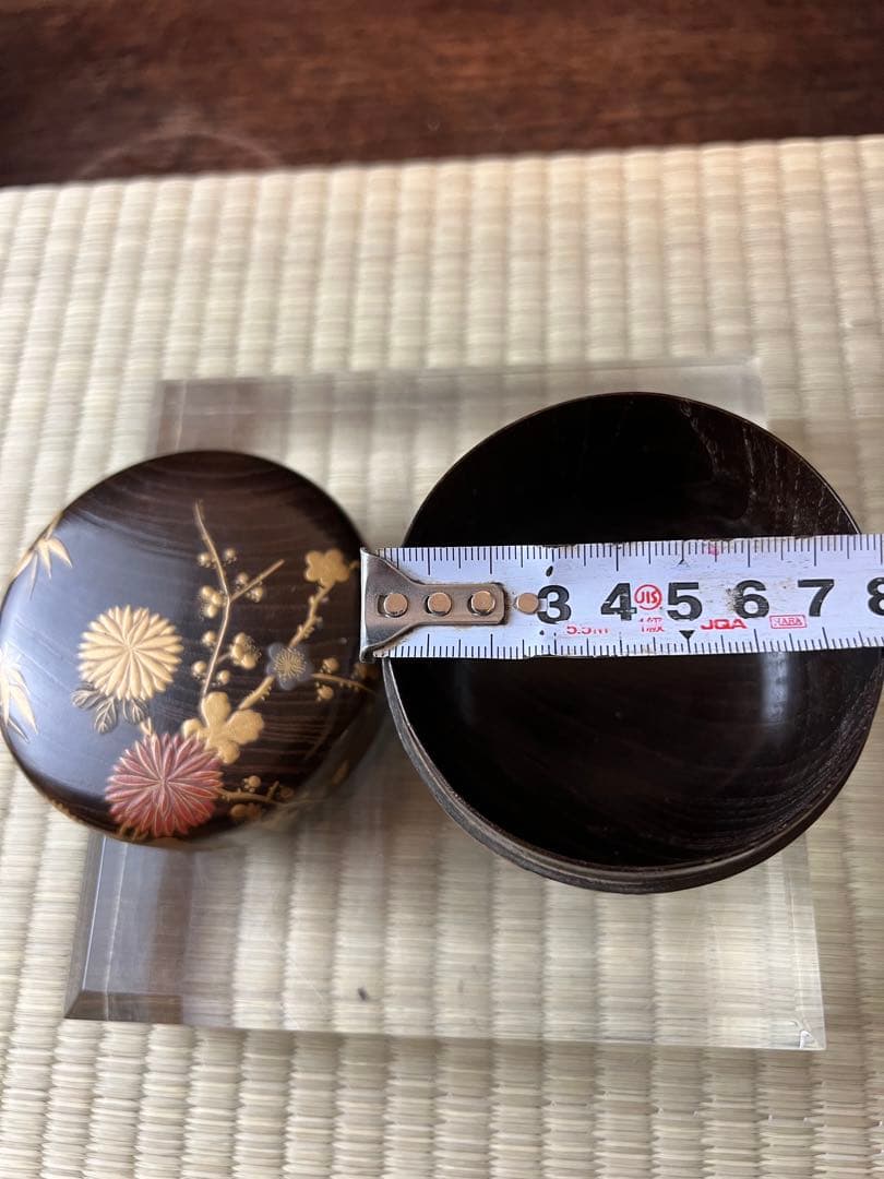 金箔装飾 木製 茶道具 棗　骨董　金蒔絵　共箱 香合 茶碗　香道具　工芸品