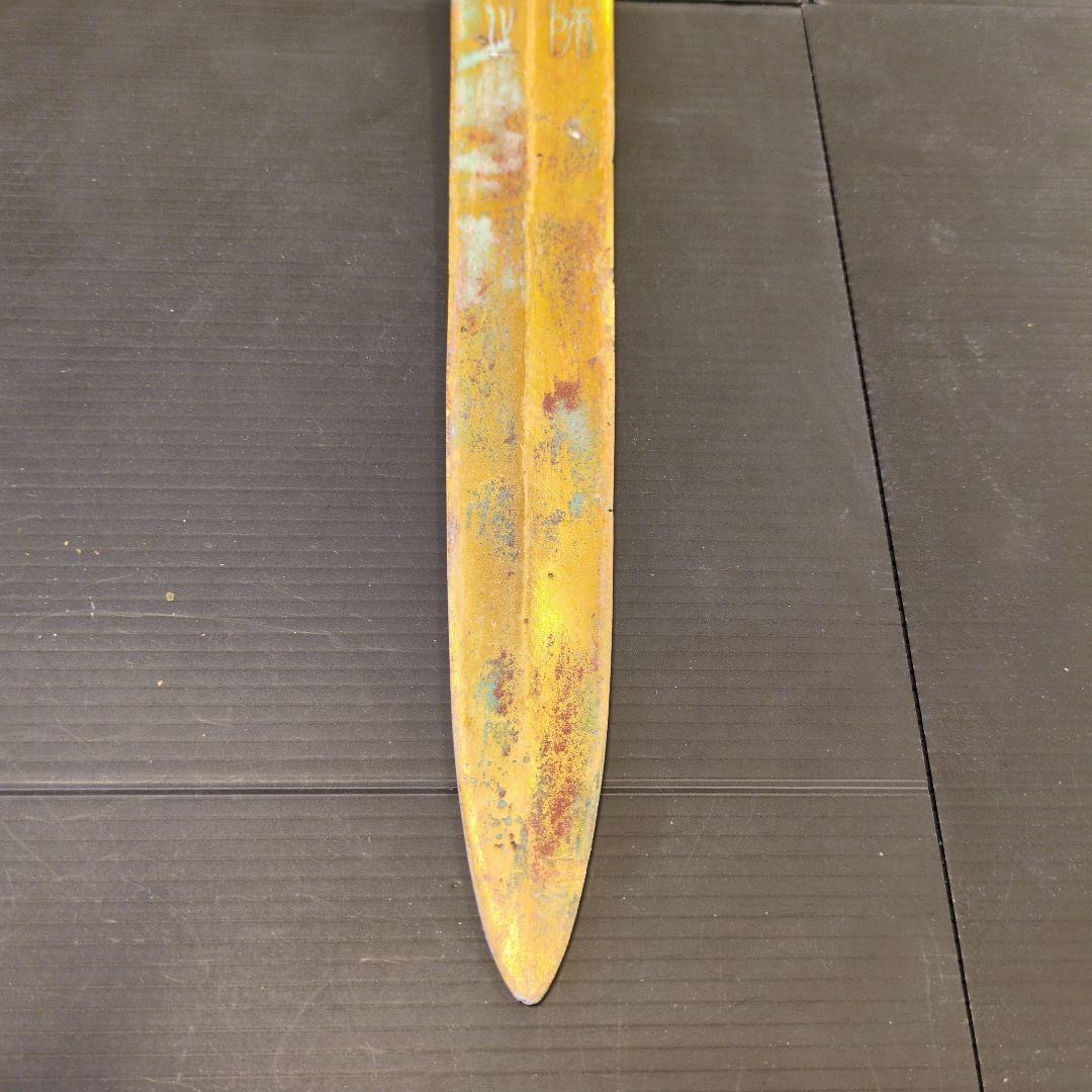 [超希少·重厚] 中国古代 鳳文 青銅剣 剣鞘付き 豪華透かし彫り 骨董品風