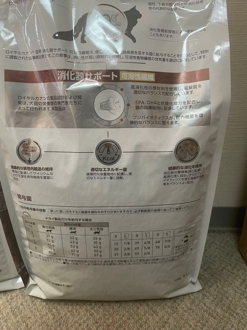 ロイヤルカナン 猫　消化器サポート　可溶性繊維　4kg 期限2027.1